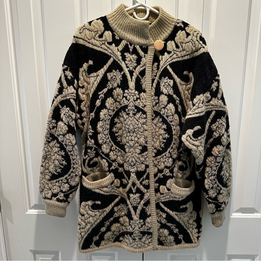 I.B. Diffusion 1990 Amazing Mohair Blend Cardigan Sweater Coat Jacket L